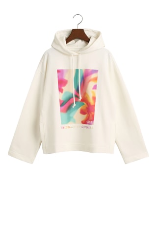 Sweater relaxed met Capuchon - Ecru