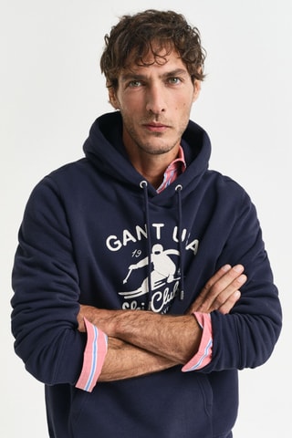 Sweater regular met capuchon - Marineblauw