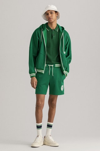 Sweater regular met capuchon - Groen