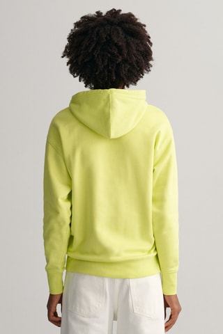 Biologisch Katoenen Sweater met Capuchon Relaxed Fit - Limoengroen