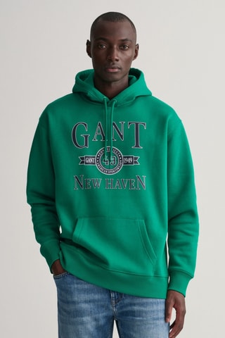 Sweater relaxed met Capuchon - Groen