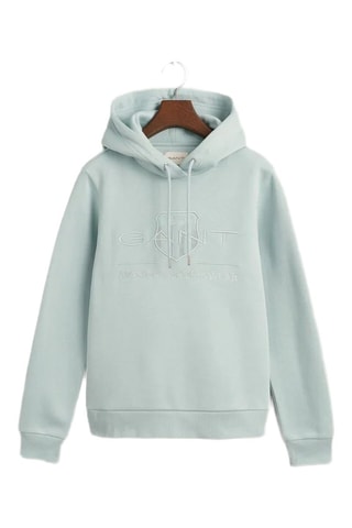 Sweater relaxed met Capuchon - Turquoise