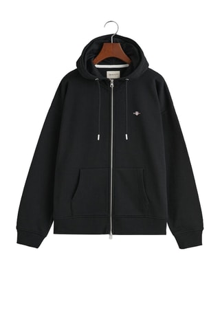 Sweater relaxed met Capuchon - Zwart