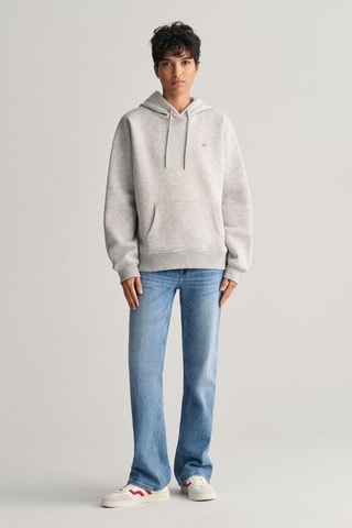 Sweater relaxed met Capuchon - Lichtgrijs