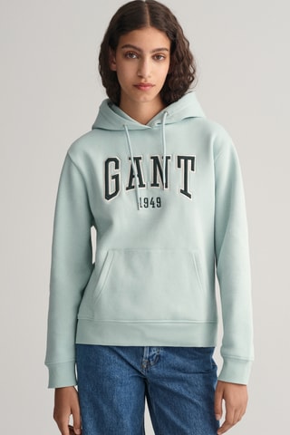 Sweater relaxed met Capuchon - Turquoise