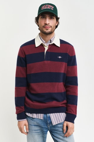 Wollen Sweater - Bordeauxrood en Marineblauw