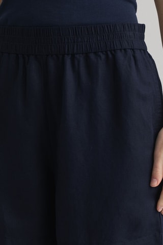 Linnen Short Relaxed Fit - Marineblauw