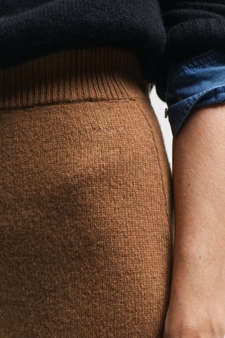 Wollen en Kasjmier Midirok - Bruin