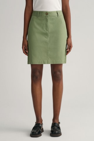 Rechte Rok Halfhoge Taille - Kaki