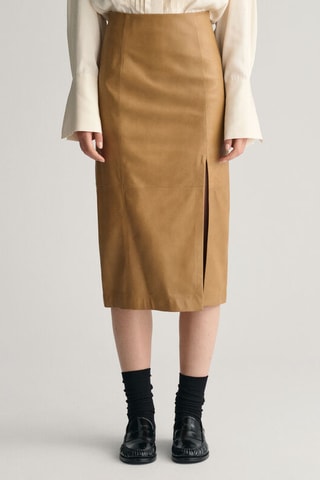 Midi-Kokerrok Hoge Taille - Camel