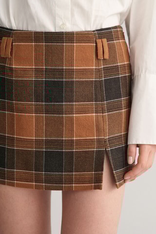 Wollen Minirok Lage Taille - Bruin