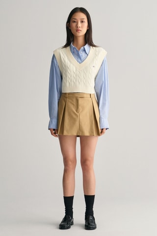 Geplooide Trapziumrok - Beige