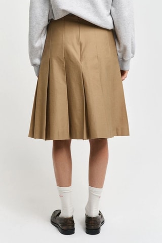 Geplooide Midi-Trapziumrok - Beige