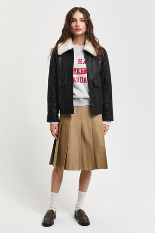 Geplooide Midi-Trapziumrok - Beige