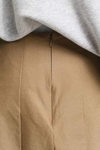 Geplooide Midi-Trapziumrok - Beige