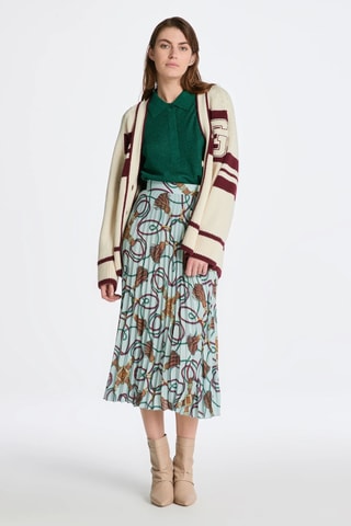 Midi-Kokerrok Hoge Taille - Turquoise