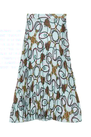 Midi-Kokerrok Hoge Taille - Turquoise