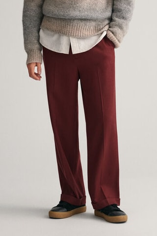 Wollen Pantalon Bordeauxrood