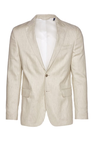 Linnen Colbert Slim Fit - Beige