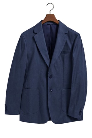 Linnen Blazer Slim Fit - Blauw