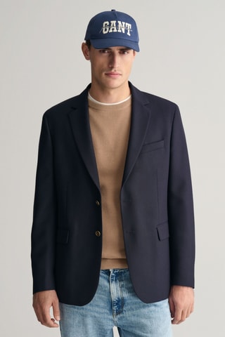 Wollen Blazer Slim Fit - Marineblauw