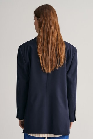 Oversized Wollen Blazer - Marineblauw