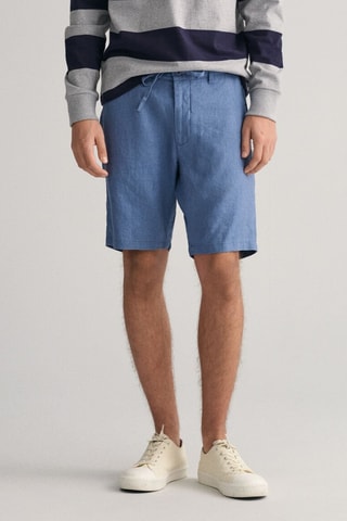 Linnen Bermuda - Kobaltblauw