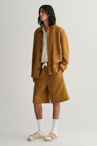 Linnen Bermuda - Lichtbruin