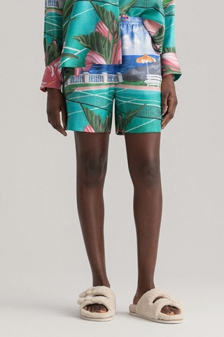 Zijden Short - Zeegroen en Blauw