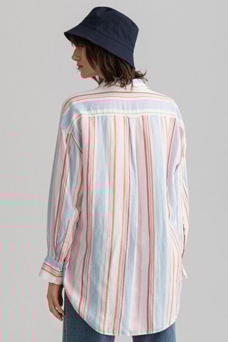 Linnen Blouse - Roze en Wit