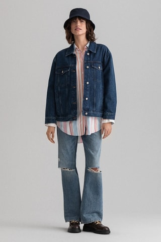 Linnen Blouse - Roze en Wit