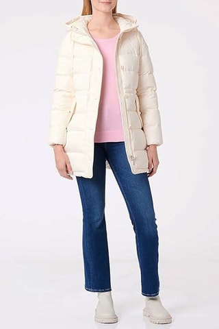 Gewatteerde Jas met Capuchon - Wit