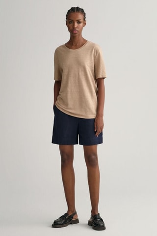 Linnen T-shirt - Bruin