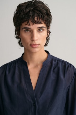 Zijden Blouse - Marineblauw