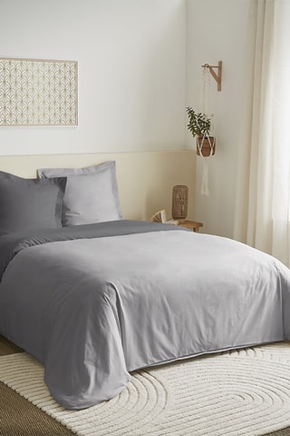 Parure copripiumino double face in cotone 57 fili/cm² - Antracite e grigio