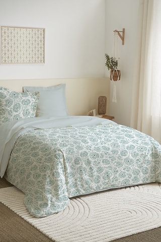 Parure copripiumino double face in cotone 57 fili/cm² - Blu