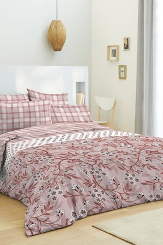 Parure copripiumino double face in cotone 57 fili/cm² - Rosa