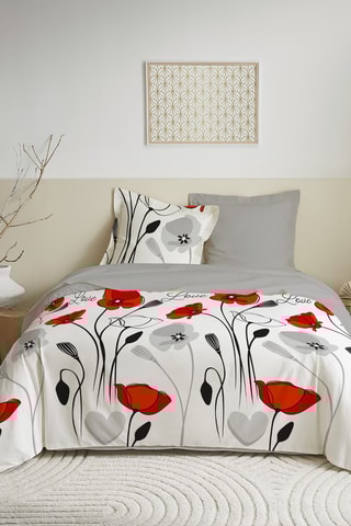 Parure copripiumino in cotone 57 fili/cm² - Papavero