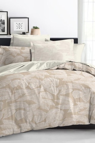 Conjunto de lençóis reversível em algodão 57 fios/cm² - Creme