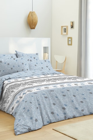 Parure letto in cotone Heart Blue - 57 fili/cm² - Blu