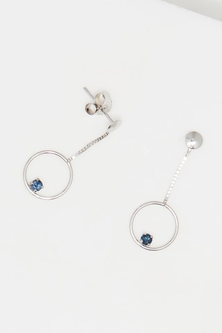 Boucles d'oreilles Cerceaux de saphir - Or blanc et saphirs
