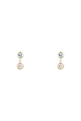 Boucles d'oreilles Duo - Or jaune, topazes et quartz