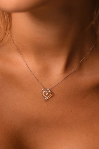 Pendentif Coup de Cœur - Or jaune et or blanc