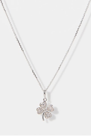 Pendentif Trèfle  Or blanc