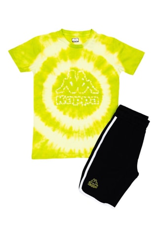 T-shirt tie and dye et short - Vert citron et noir