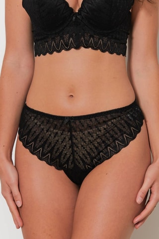 Sujetador con relleno y braga brasileña Charlo - Negro