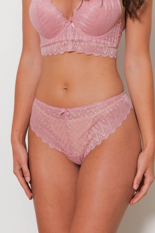 Sujetador con relleno y braga brasileña Charlo - Rosa viejo