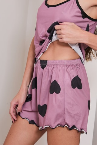 Top y short Clara - Violeta y negro