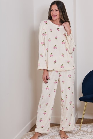 Pijama polar Pasta - Beige