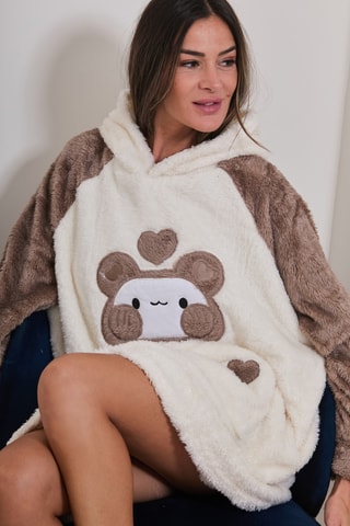 Albornoz con capucha Aubepine - Marrón